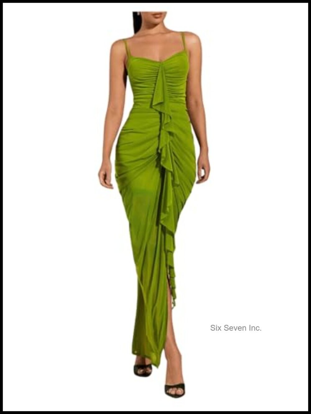 Floerns Women's Ruffle Ruched Cami Bodycon Maxi Dress Cocktail Party
